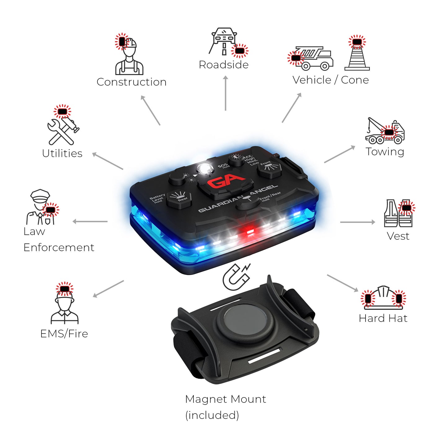 Blue/Blue Wearable Safety Light - Elite