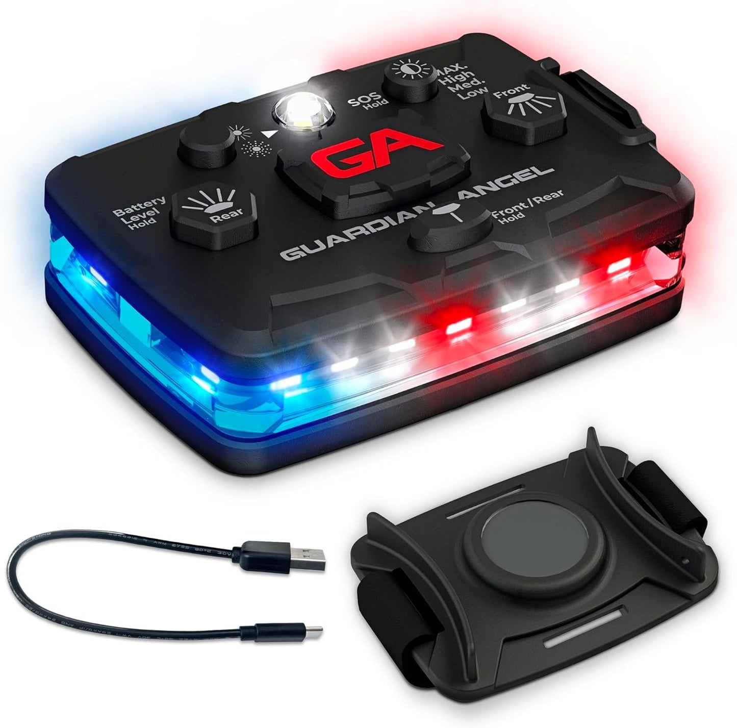 Red/Blue Wearable Safety Light - Elite