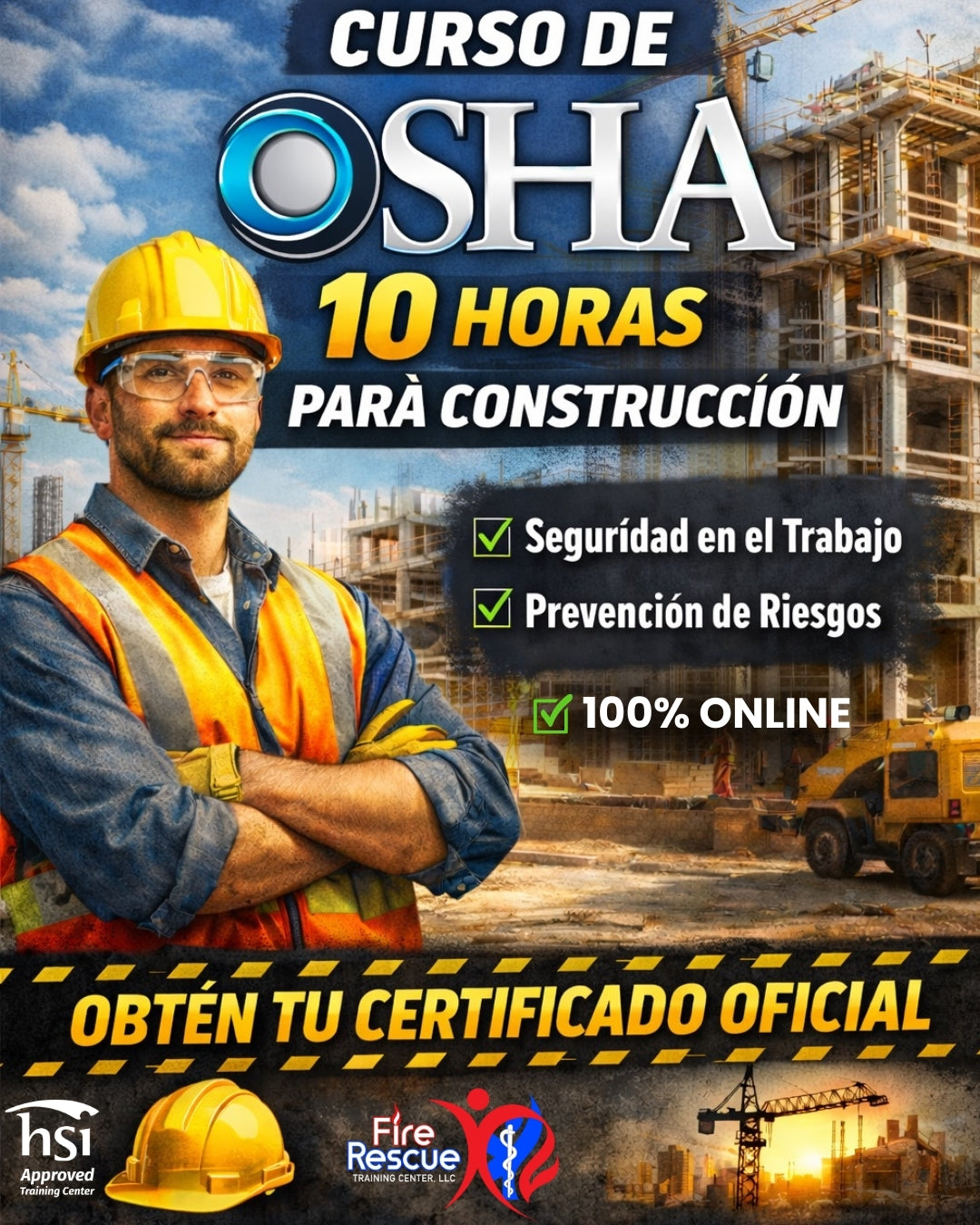 OSHA 10 Hr Construcción (Interactivo en línea) Español